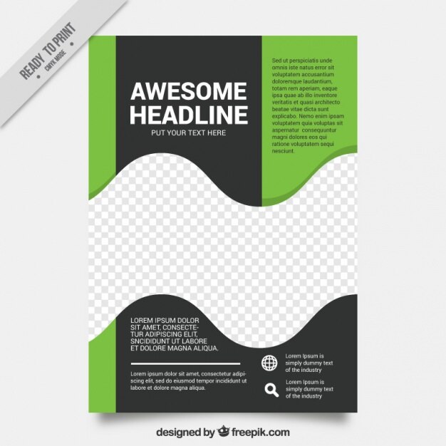 Free vector wavy company brochure template