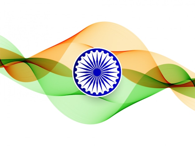 Free vector wavy indian flag theme background