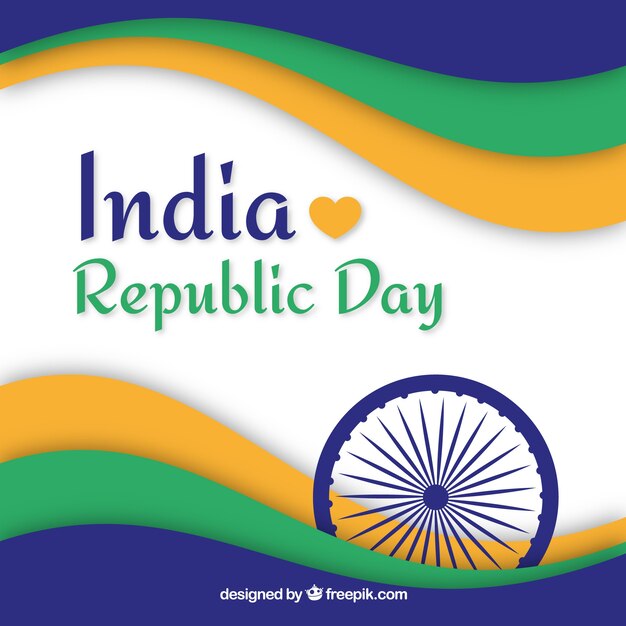 Free vector wavy indian republic day background