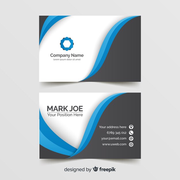 Wavy lines business card template