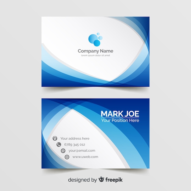 Free vector wavy lines business card template