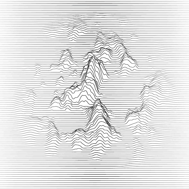 Free vector wavy lines making mountains