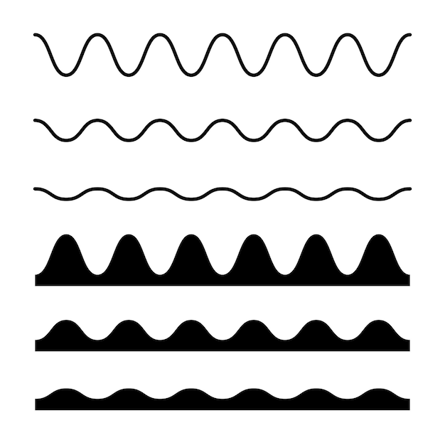 Free vector wavy lines set 2