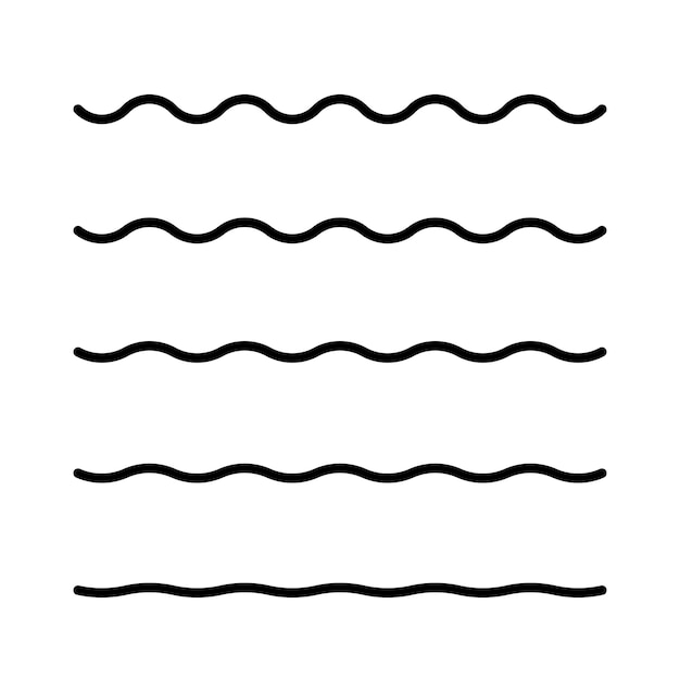 Free vector wavy lines set