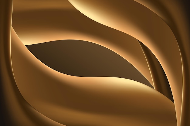 Free vector wavy lines of smooth golden background