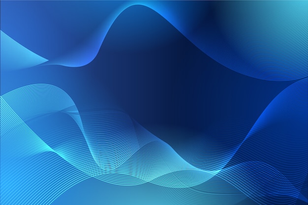 Free vector wavy luxury abstraction in gradient blue tones