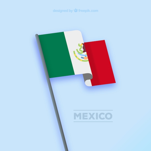 Wavy mexican flag background