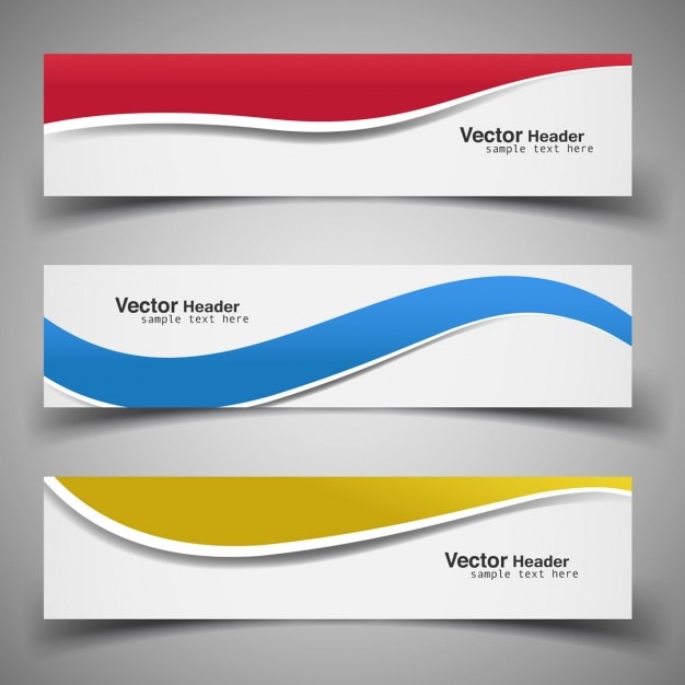 Free vector wavy modern headers