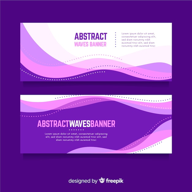 Free vector wavy shapes banner template