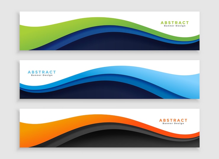 Free Vector wavy style corporate web slider layout for business promotion