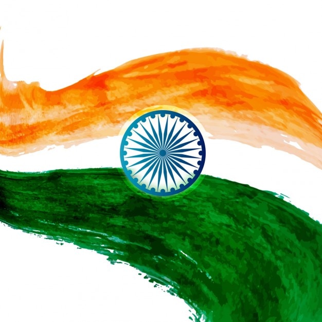 Wavy watercolor indian flag design