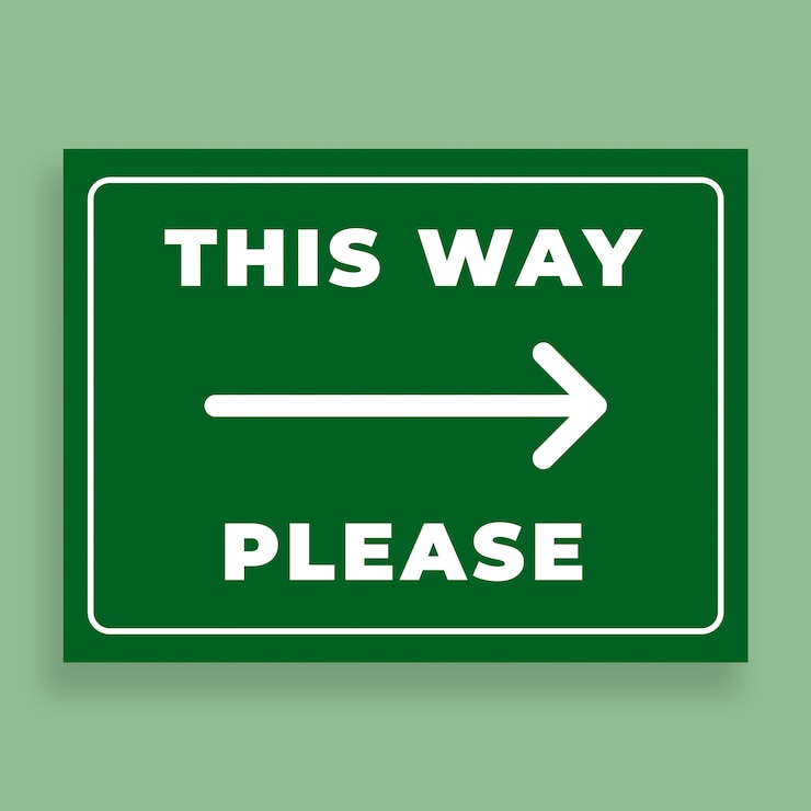 Free Vector way direction floor sticker template
