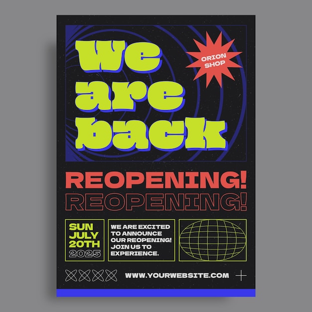 We are back poster template design