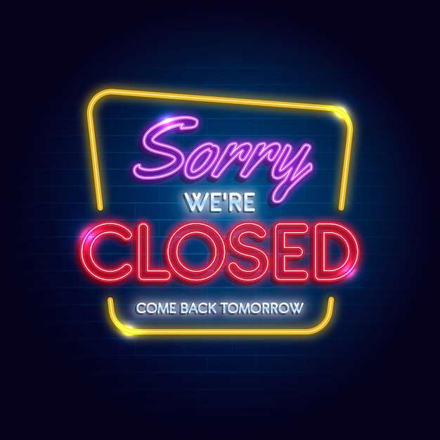 Free vector we are closed sign