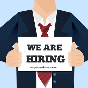 We are hiring background in flat style