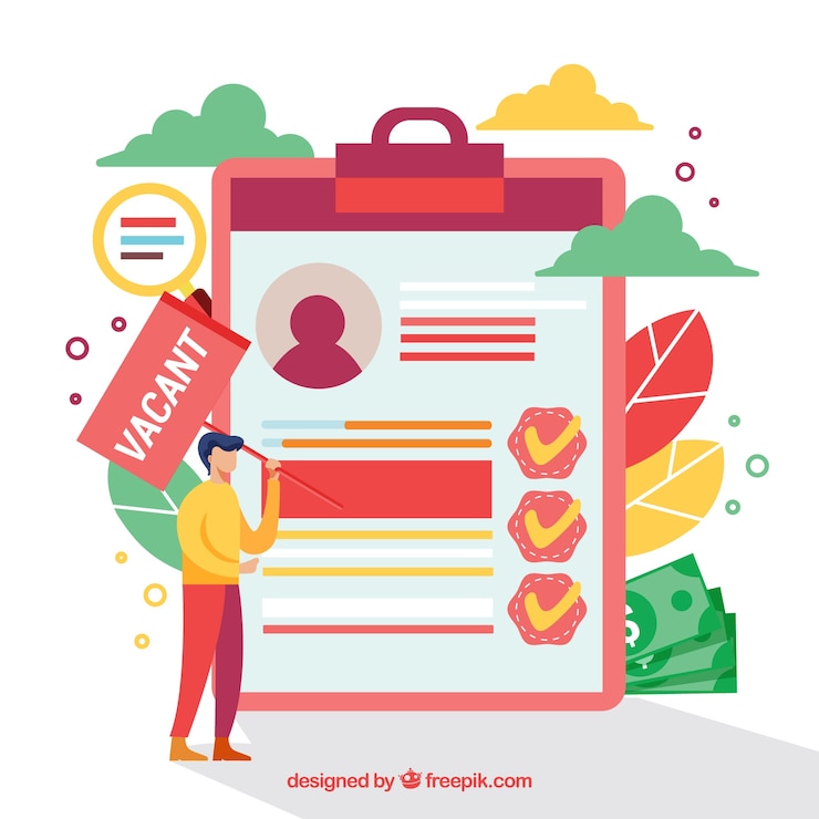 Free Vector we are hiring background in flat style