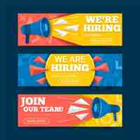 Free vector we are hiring horizontal banners