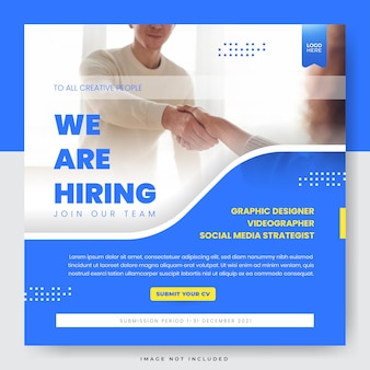 We are hiring job vacancy social media template