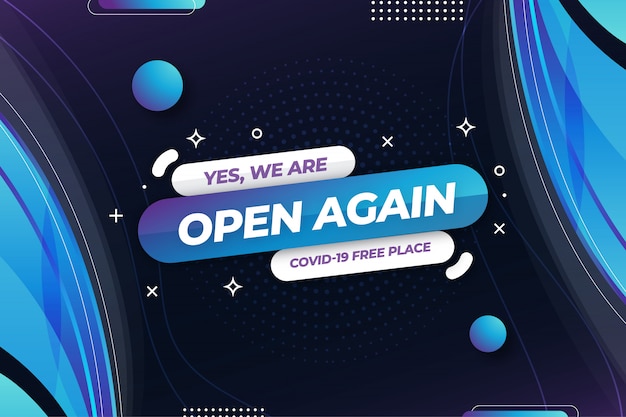 We are open again banner Template