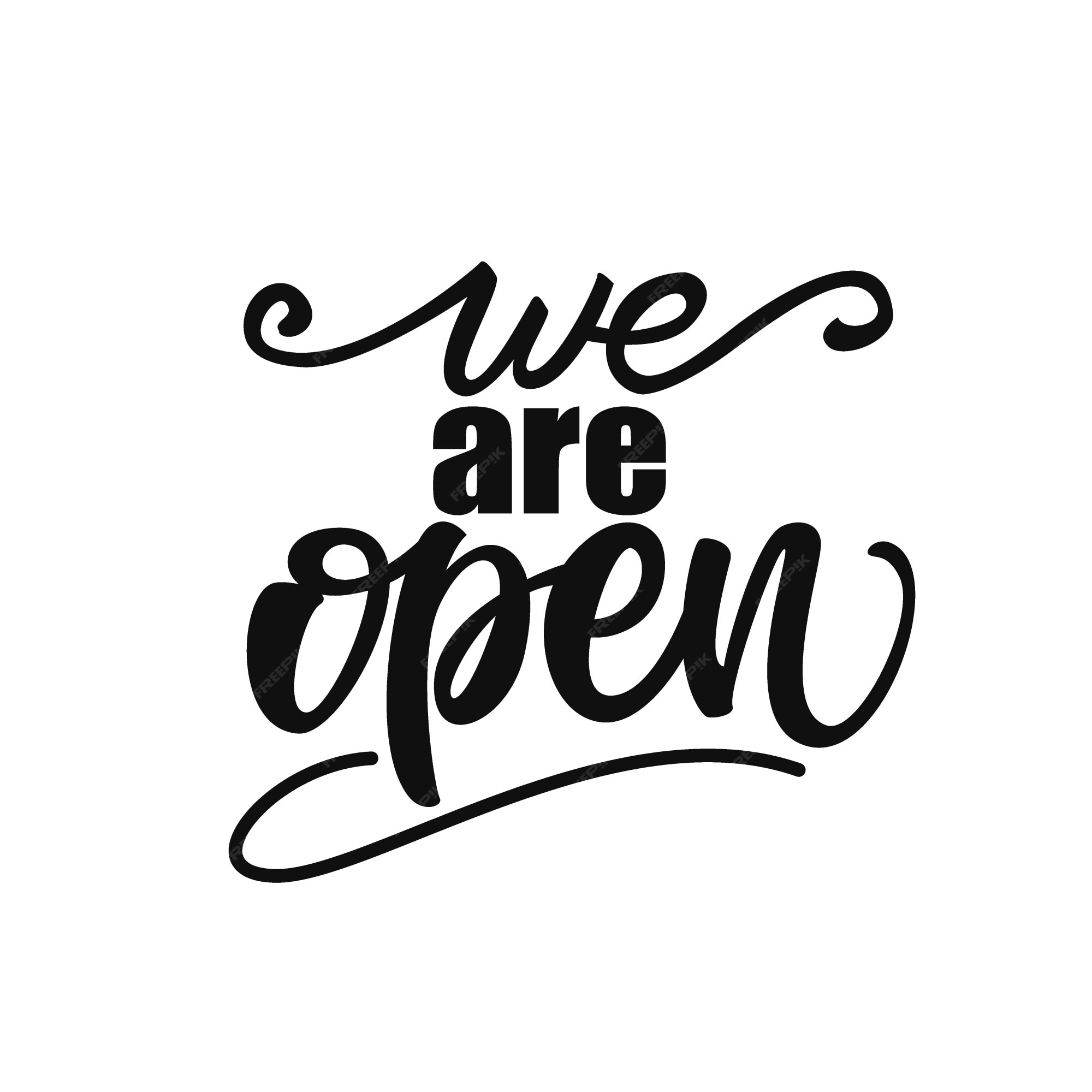 premium-vector-we-are-open-lettering