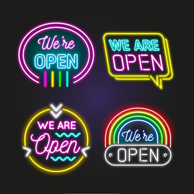 We are open neon sign collection