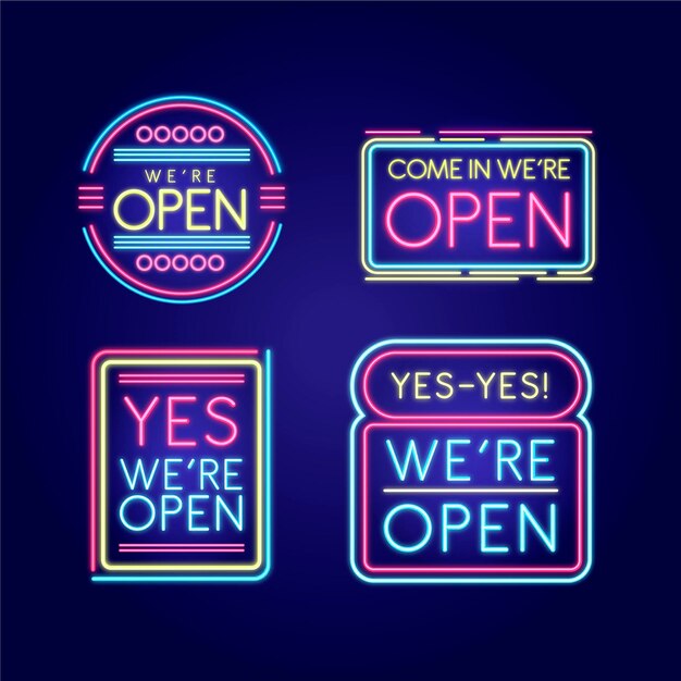 We are open neon sign collection