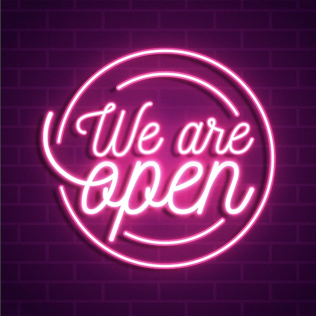 We are open neon sign