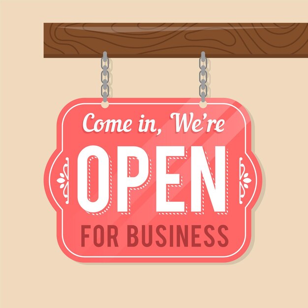 We are open sign concept