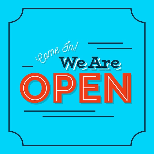 Free vector we are open sign concept