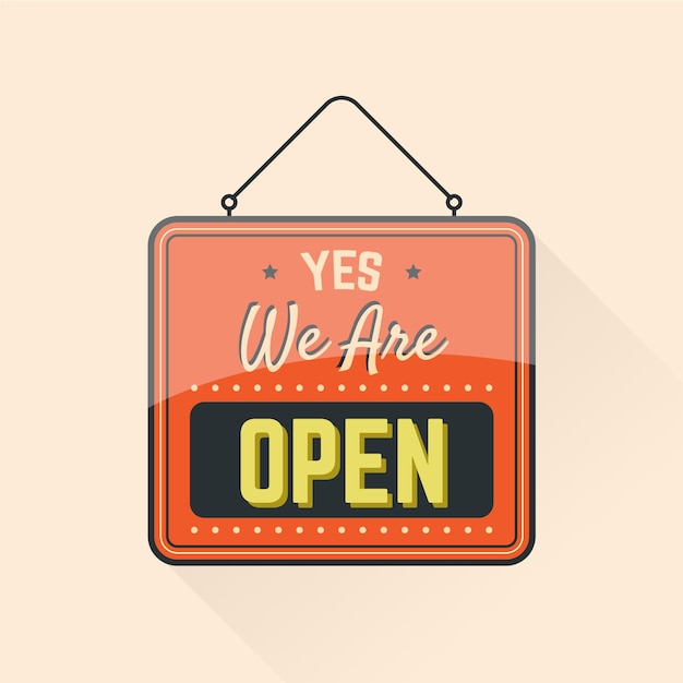 We are open sign concept