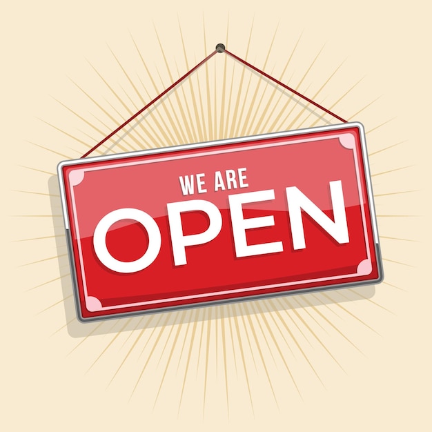 We are open sign concept