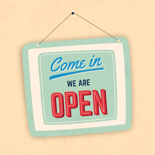 We are open sign concept