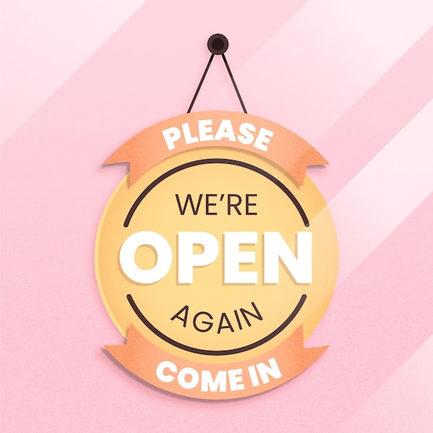 Free vector we are open sign concept