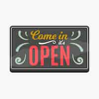 Free vector we are open sign concept