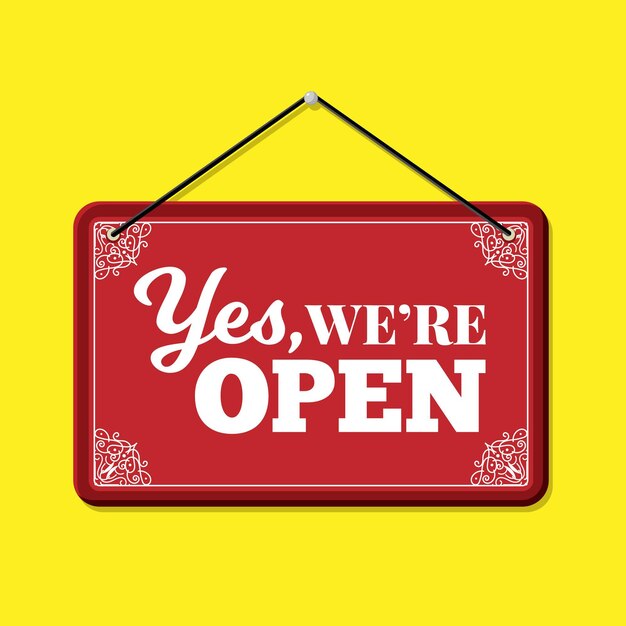 We are open sign concept