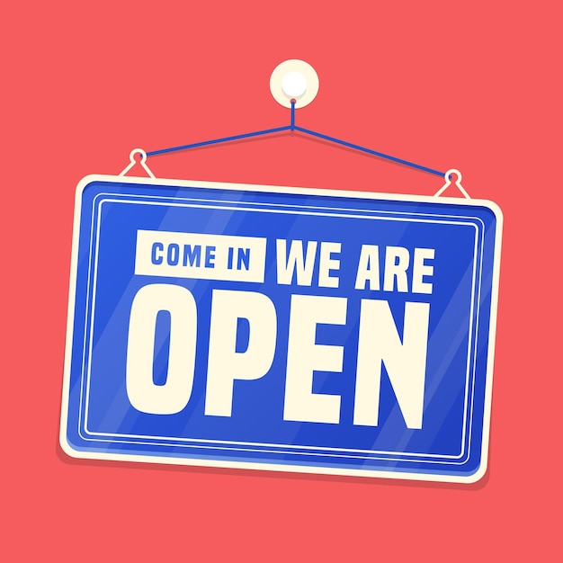 Free vector we are open sign design