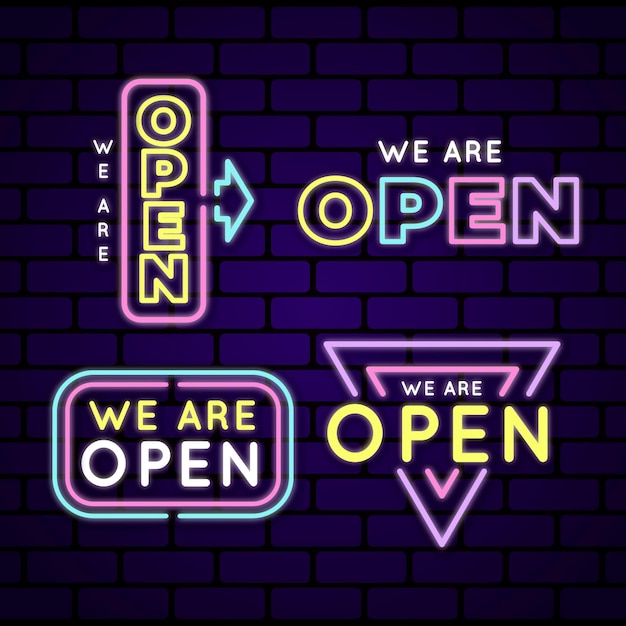 We are open sign neon collection