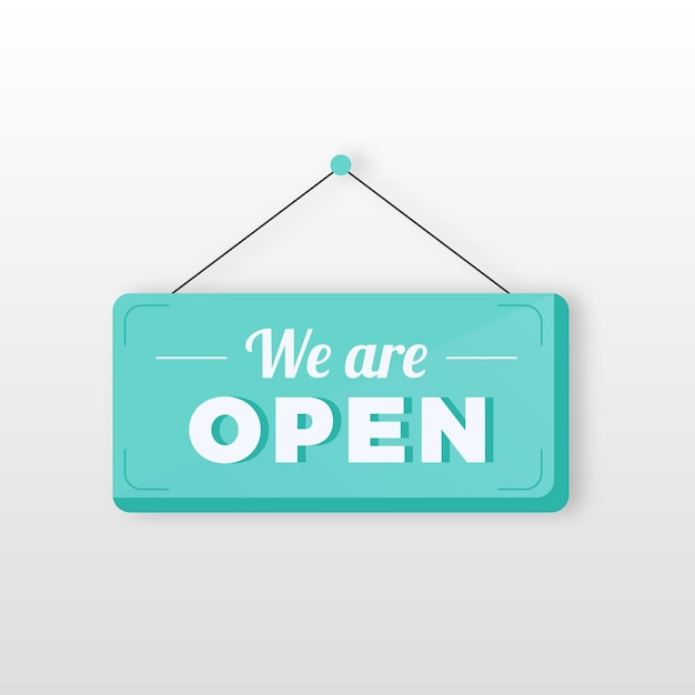 Free vector we are open sign theme