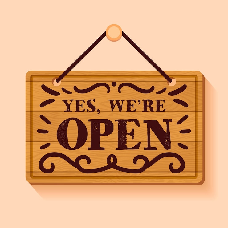 Free Vector we are open sign