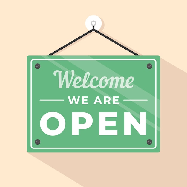 Free vector we are open sign