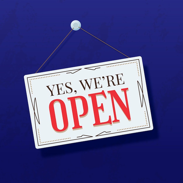 Free vector we are open sign