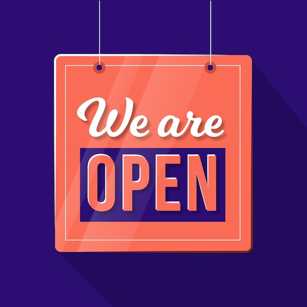 Free vector we are open sign