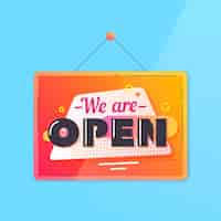 Free vector we are open sign