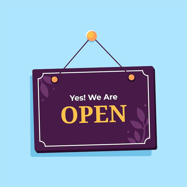 Free vector we are open sign