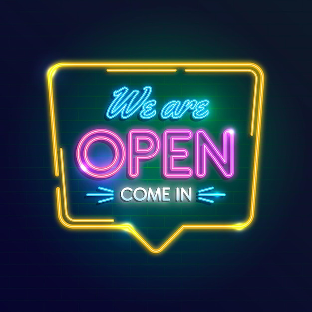 Free vector we are open sign