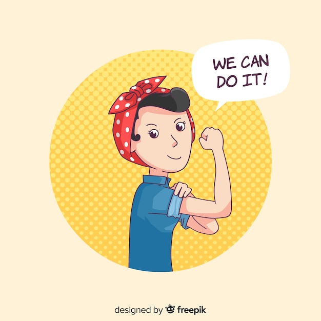 Free vector we can do it! background