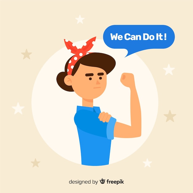 Free vector we can do it! background