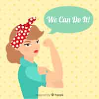 Free vector we can do it! background