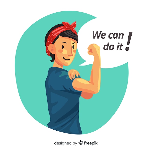Free vector we can do it! background
