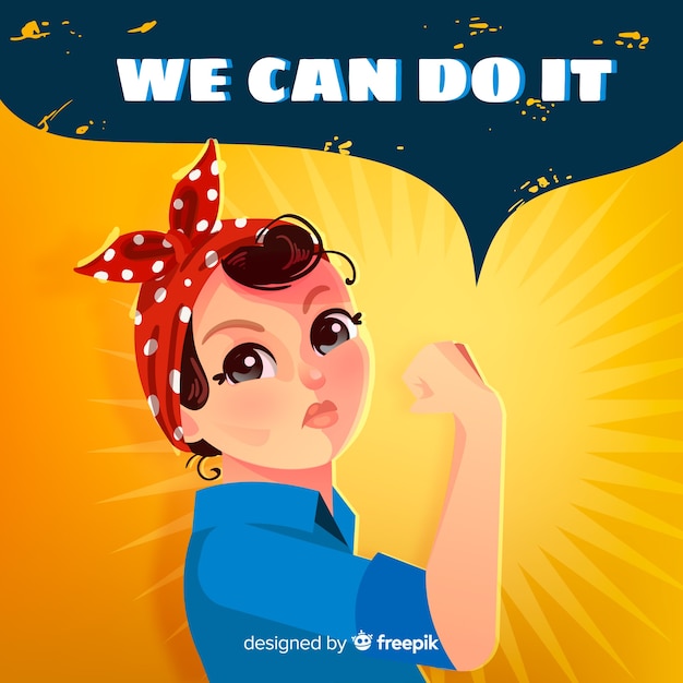 Free vector we can do it! background